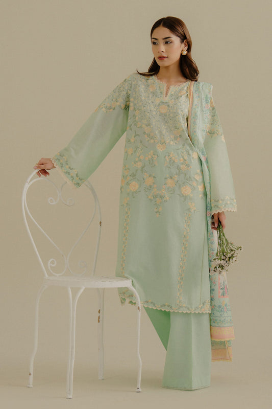 Zara Shahjahan | Coco Lawn 25 | Velin-7A XS Pastel Mint Lawn