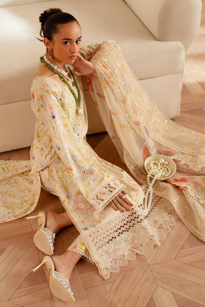 Nureh | Feya Eid Lawn | FE-02 XL Ivory Lawn
