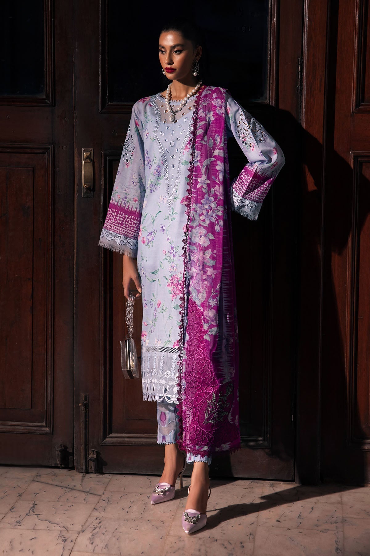 Nureh | Glam Girl Lawn | GL-17 XL Lavender Lawn