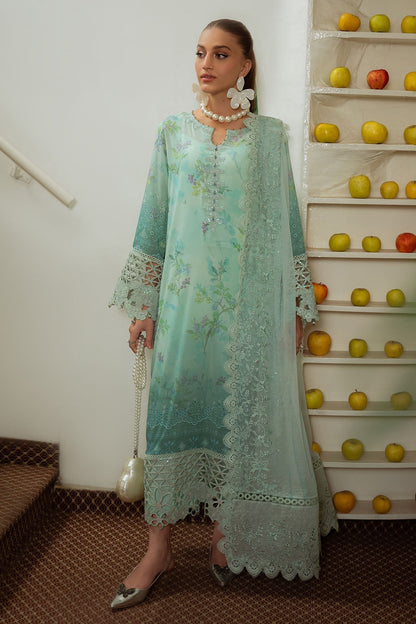 Nureh | Maya Swiss Lawn | NS-150 XS Light Ferozi Lawn