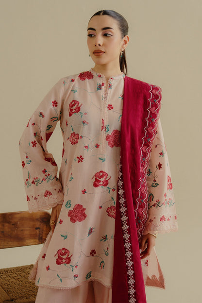 Zara Shahjahan | Coco Lawn 25 | Zufra-6A L Pale Peach Lawn