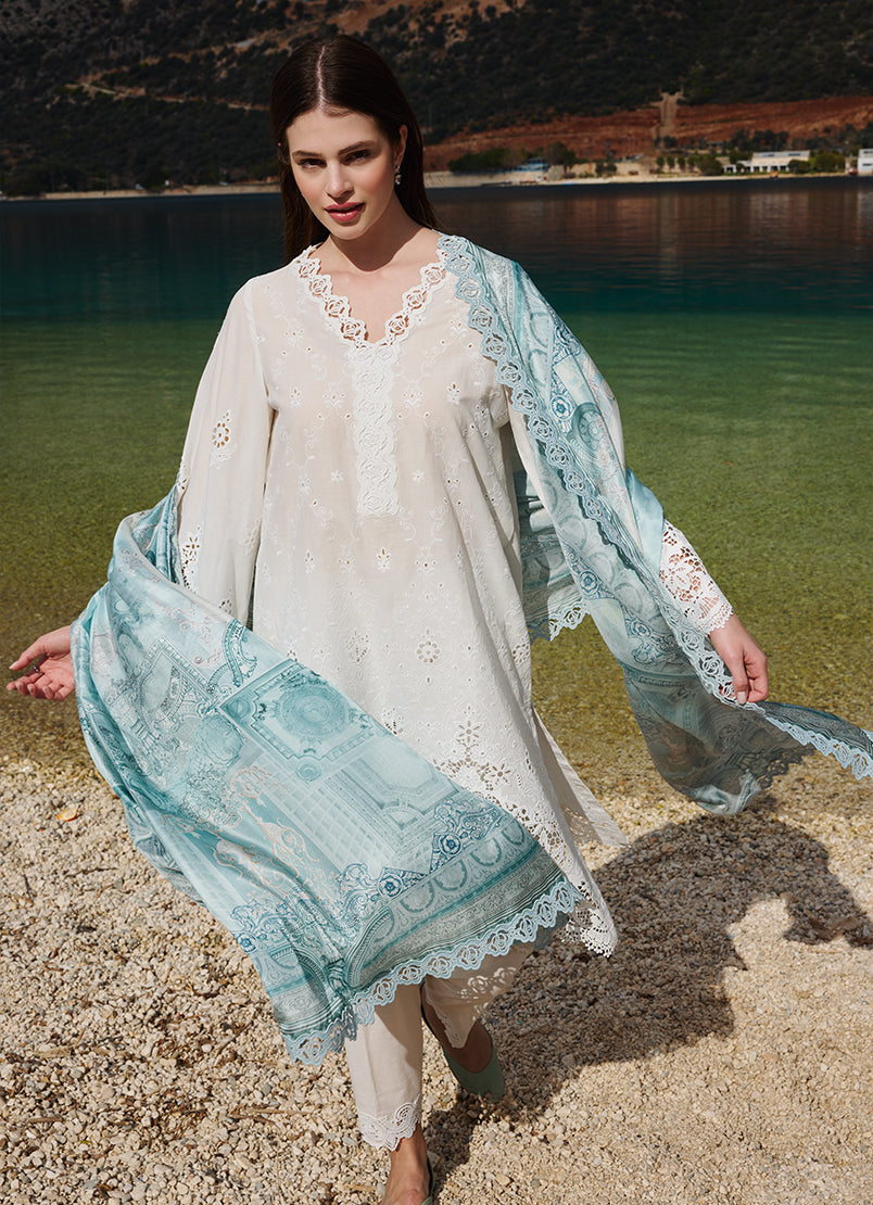 Image | Lawnkari 25 | Elif S White Cotton Lawn
