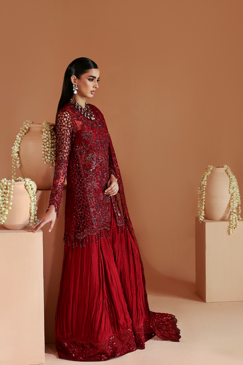Emaan Adeel | Celestique Formals 25 | SCARLET - Pakistani Designer Dress - by Emaan Adeel - Type : Ladies Clothes - 100% Original at Saira Sultan