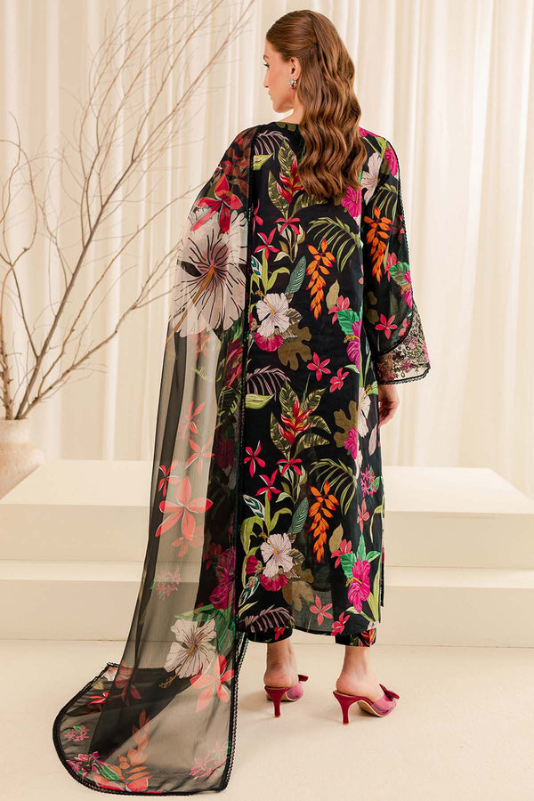 Farasha | Printed Essentials | Ebony Passion S Black Lawn