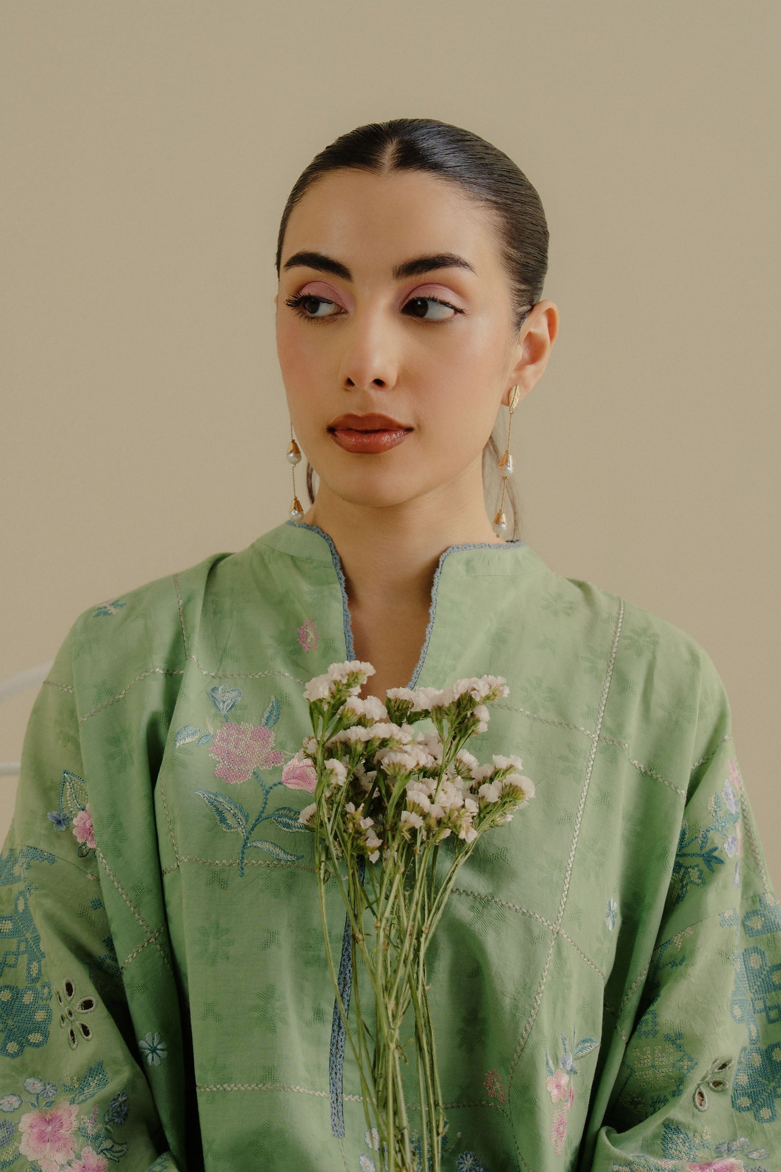 Zara Shahjahan | Coco Lawn 25 | Sufa-5A L Pastel Green Lawn