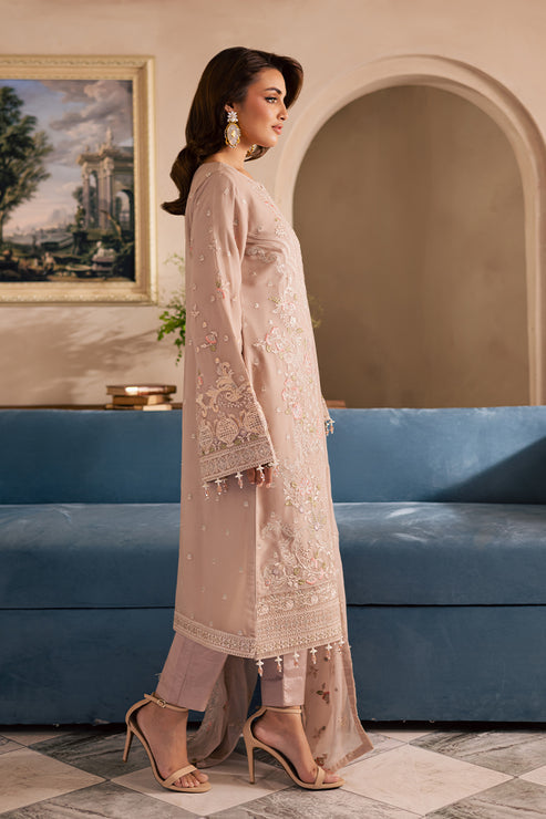 Emaan Adeel | Miraan luxury chiffon | NAIRA XL Pinkish Gray Chiffon