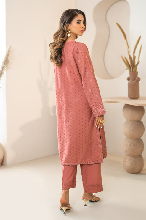Declare | Eid Collection 25 | PB01066 S Champagne Pink Brosha Lawn