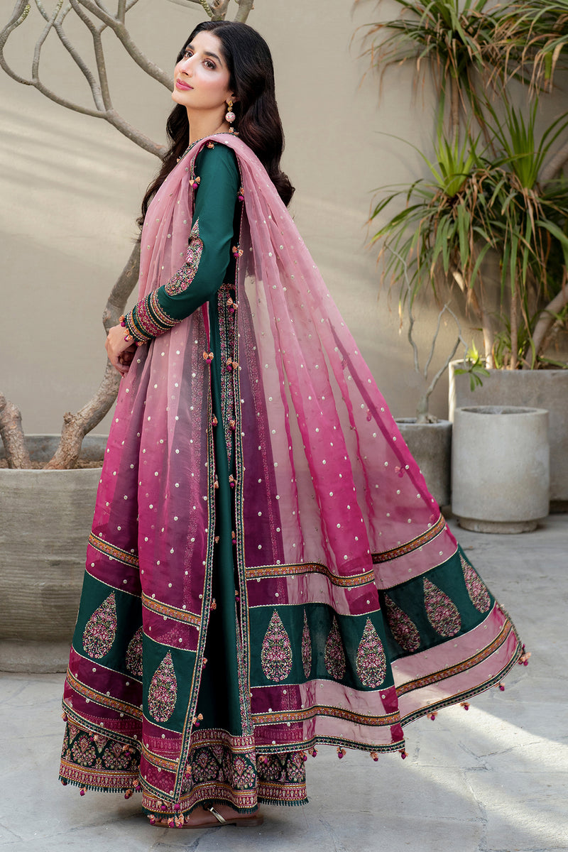 Jazmin | Shahkaar Luxury Lawn 25 | SL25-D1 L Bottle Green Lawn