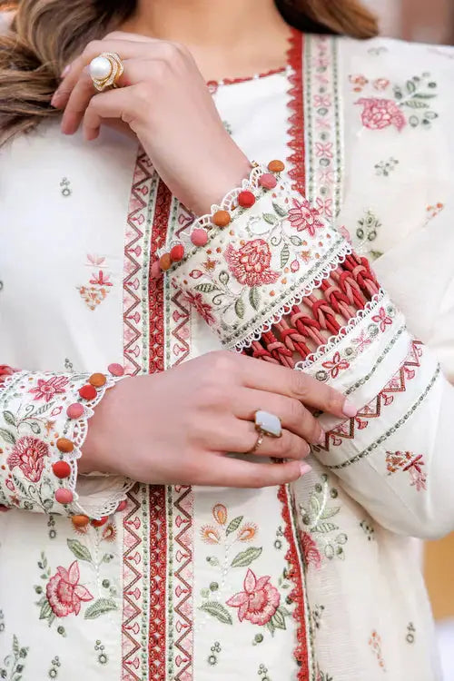 Farasha | Kaavish Lawn 24 | SURREAL WHITE - Pakistani Designer Dress - by Farasha | Type: Luxury - 100% Original at Saira Sultan