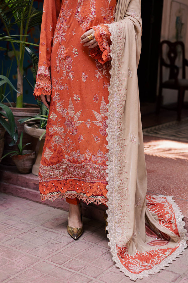 Nureh | Exclusive Leather Peach | NE-184 by Nureh - Designer Dress - Type : Ladies Clothes - Available at Saira Sultan - 100% Original 