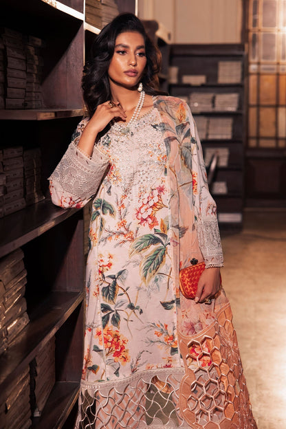 Nureh | Glam Girl Lawn | GL-13 XL Pale Peach Lawn