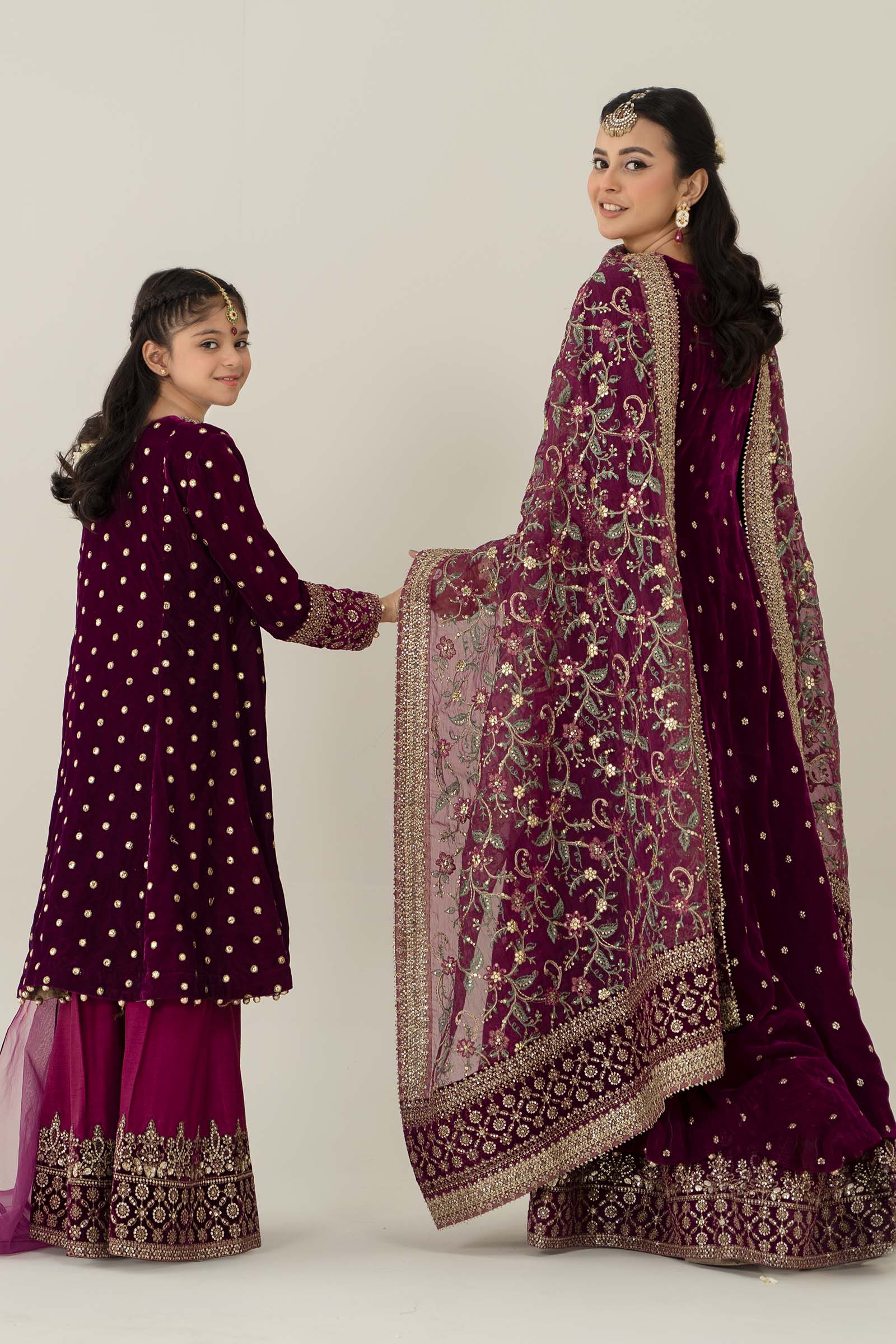 Maria B | 3 Piece Embroidered Velvet Suit | MKS-W24-38 8-Jun Purple
