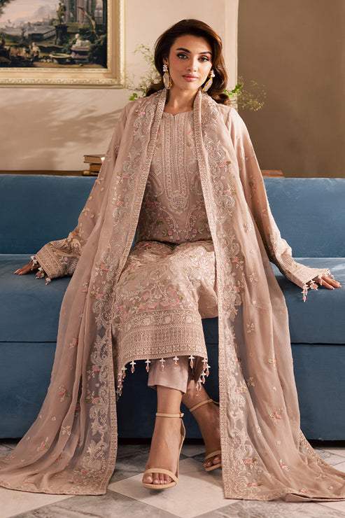 Emaan Adeel | Miraan luxury chiffon | NAIRA Custom Size Pinkish Gray Chiffon