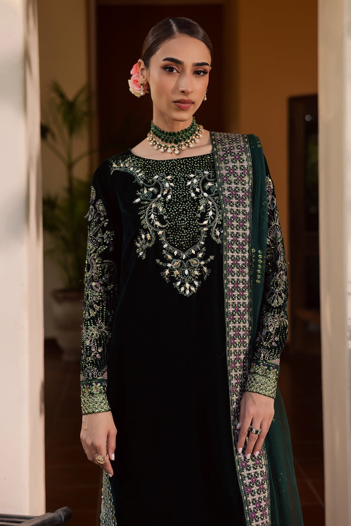 Nureh | Maya Velvet | NW-115 by Nureh - Designer Dress  - Type : Ladies Clothes - Available at Saira Sultan - 100% Original 