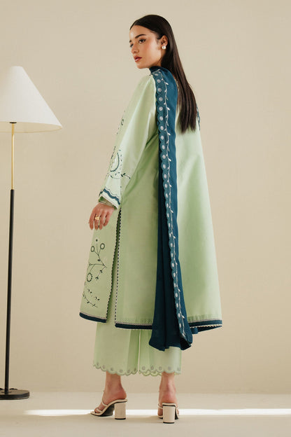 Zara Shahjahan | Eid Pret 25 | CR25P0212 S Pastel Mint Cambric