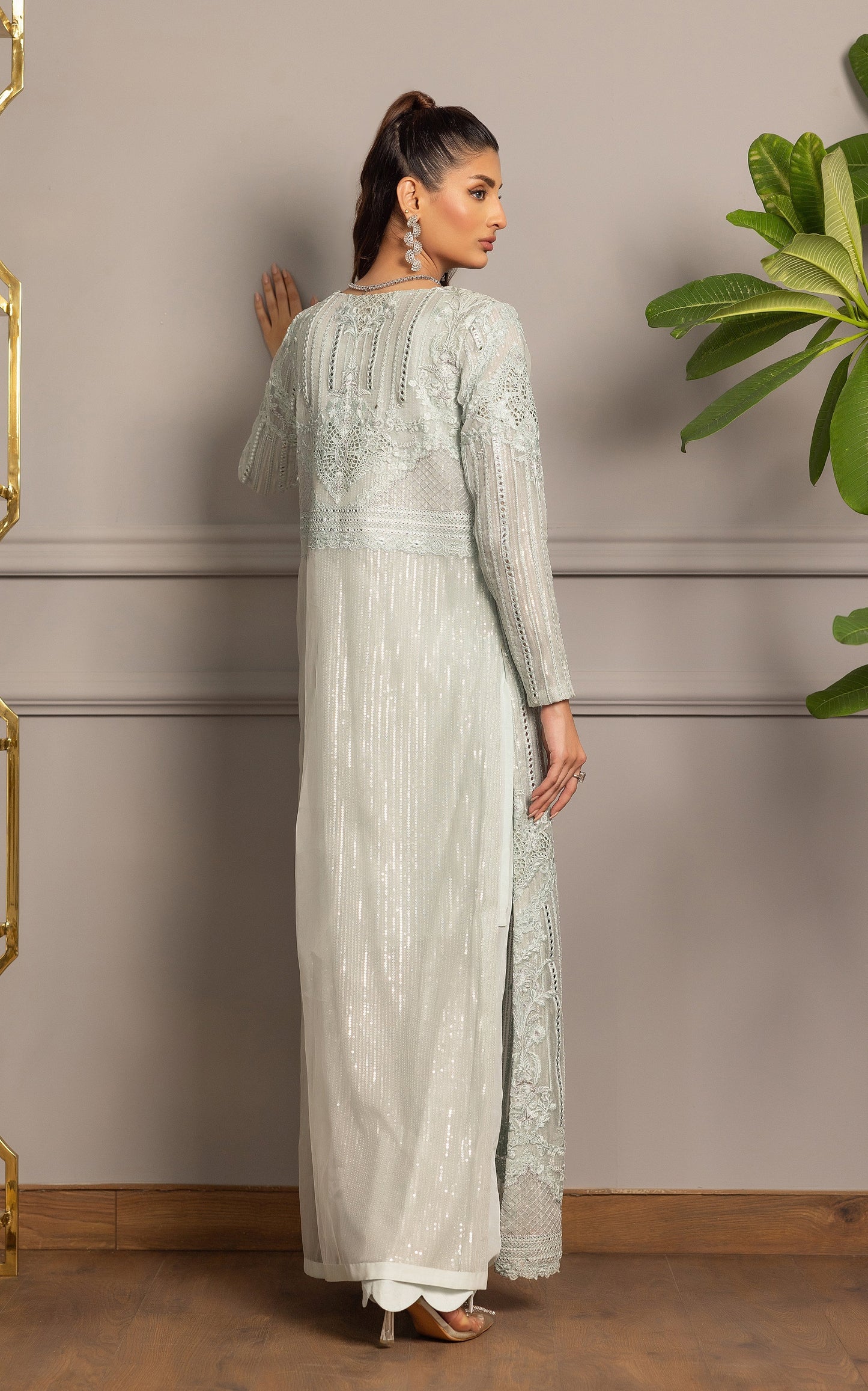 Threads and Motifs | Formal Dresses 25 | Organza Embroidered Jacket With Inner