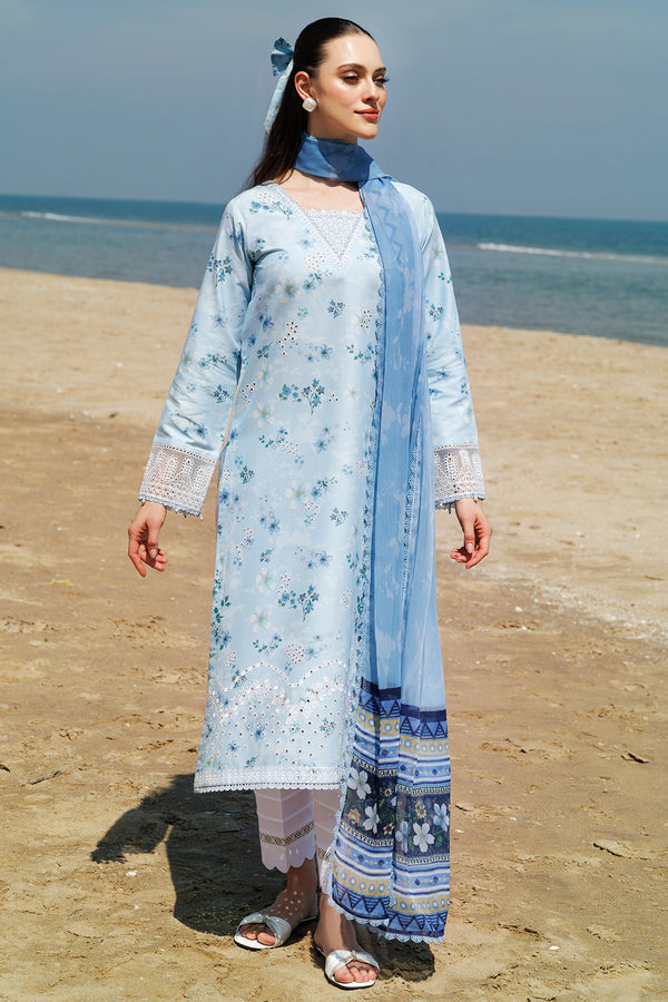 Farasha | Printed Essentials | Moonlit Blue XL Light Blue Lawn