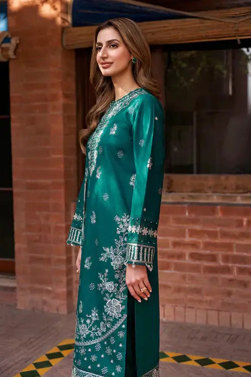 Farasha | Kaavish Lawn 24 | TEAL GARLAND - Pakistani Designer Dress - by Farasha | Type: Luxury - 100% Original at Saira Sultan