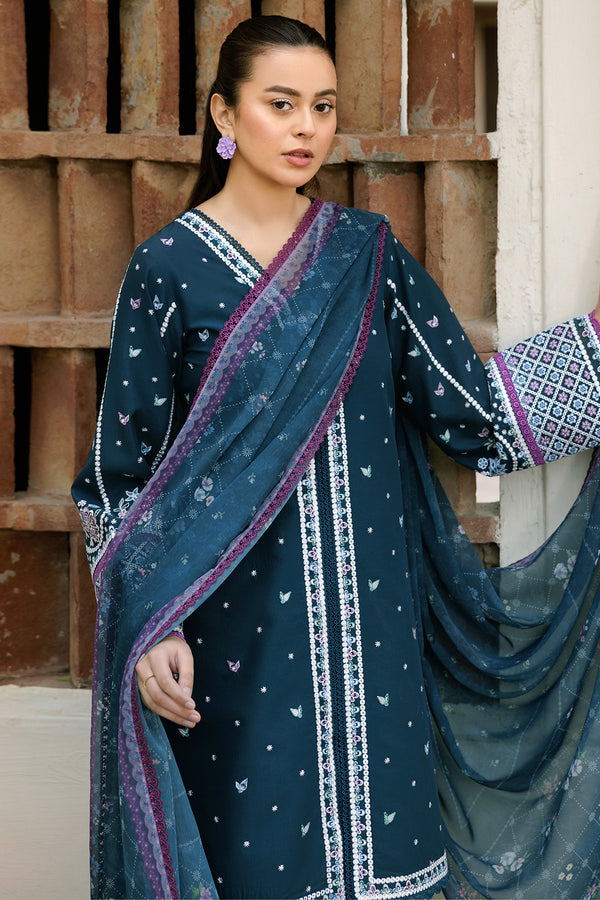Farasha | Summer Weaves Embroidered Lawn | Blue Allure M Zinc Lawn