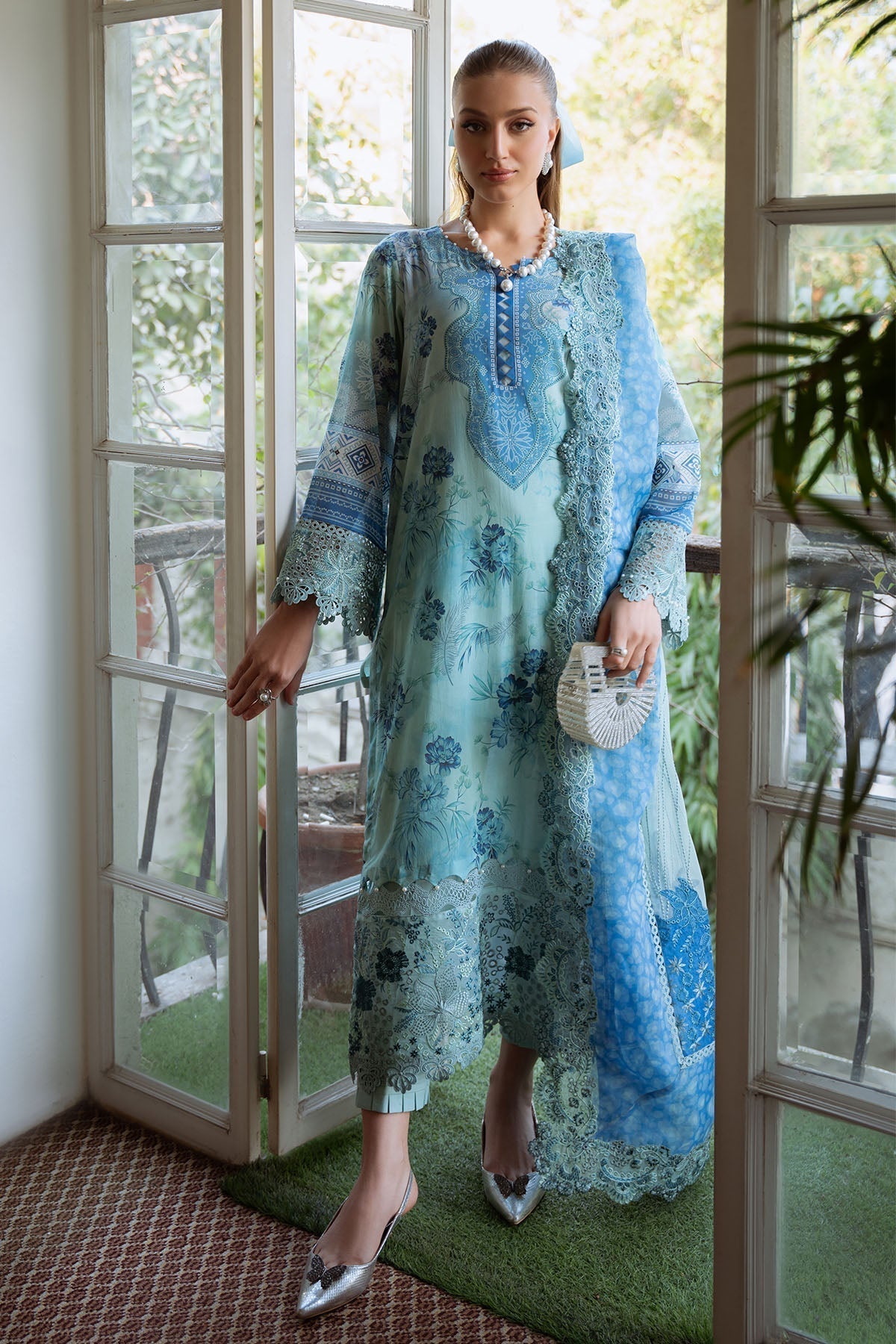 Nureh | Maya Swiss Lawn | NS-152 XL Mint Green Lawn