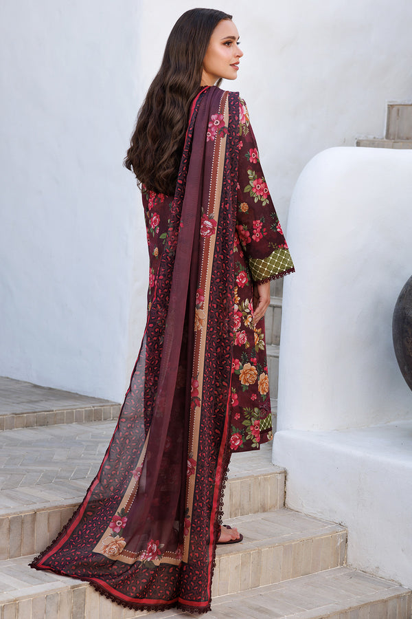 Farasha | Printed Essentials | Floral Berry S Dark Plum Lawn