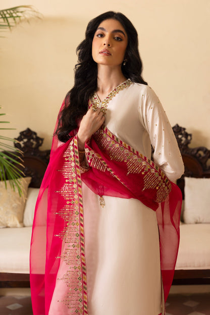 Naqshi | Rijaas Luxury Pret 24 | ABISH L White Indian Raw Silk