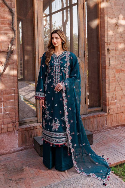 Farasha | Dastoor Embroidered Lawn SS24 | EMERALD CHARM - Pakistani Designer Dress - by Farasha | Type: Luxury - 100% Original at Saira Sultan