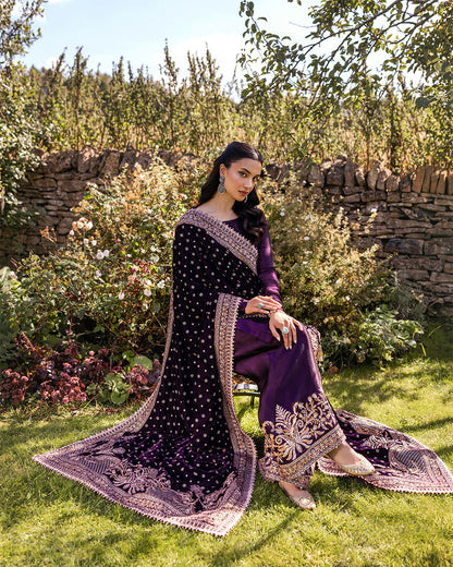 Faiza Saqlain | Adeen Formals | Vespera L Dark Plum Silk