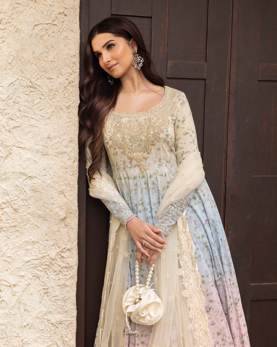 Faiza Saqlain | Zinnia Lawn 25 | Freesia M Beige Lawn