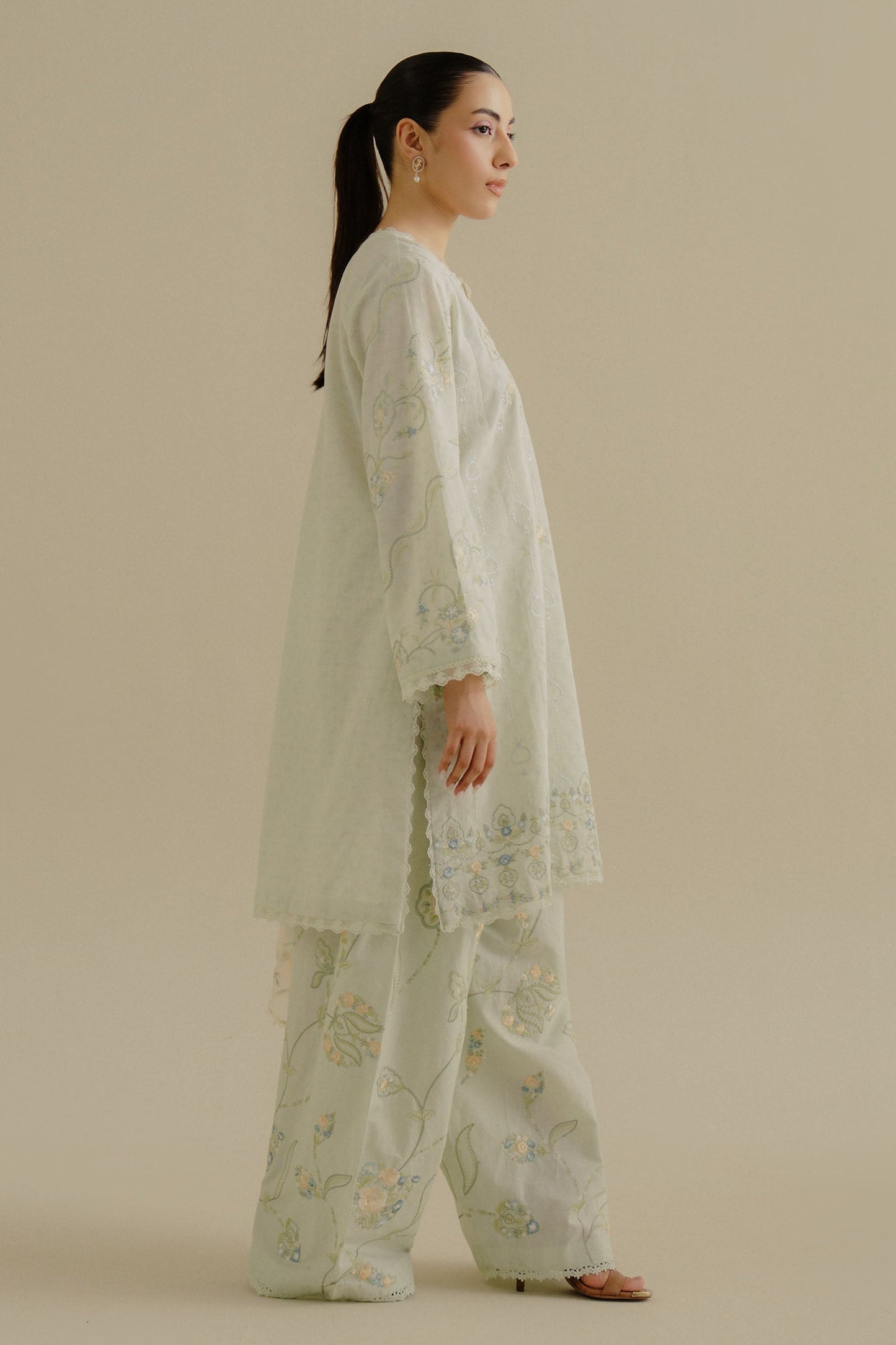 Zara Shahjahan | Coco Lawn 25 | Elva-1B S Greenish Grey Lawn