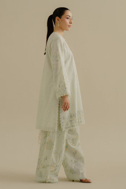 Zara Shahjahan | Coco Lawn 25 | Elva-1B S Greenish Grey Lawn