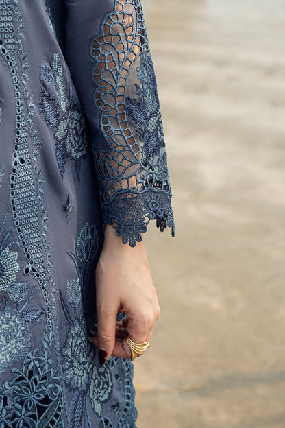 Nureh | Khuwab Luxury Lawn | NE-146 XL Blue Gray Lawn