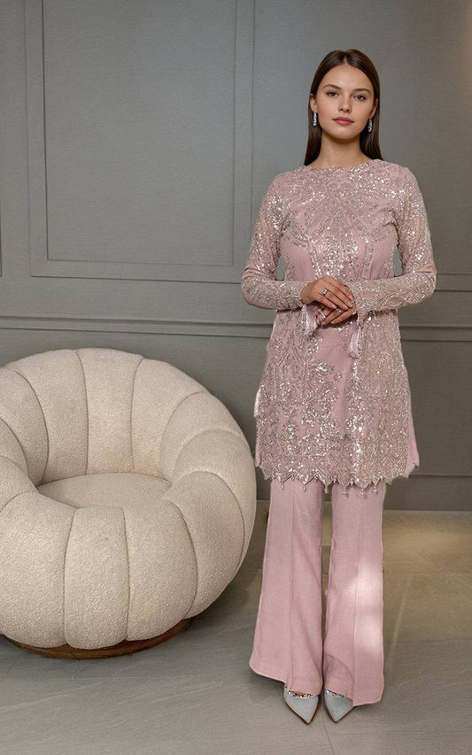 Threads and Motifs | Formal Dresses 25 | Net Embroidered Shirt - Pakistani Designer Dress - by Threads and Motifs - Type : Ladies Clothes - 100% Original at Saira Sultan