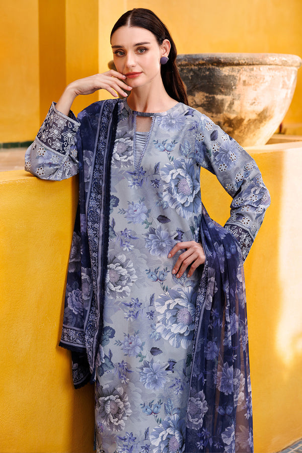 Farasha | Printed Essentials | Serene Haze L Gray Lawn