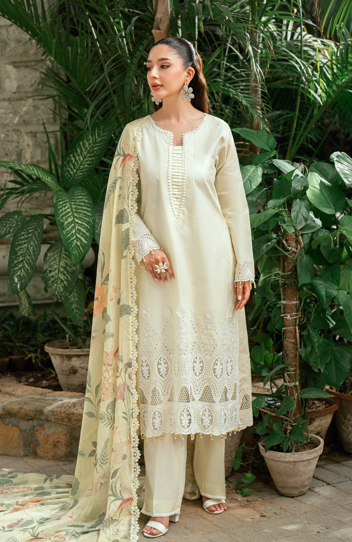 Al Zohaib | Laserkari Premium Edition 25 | LKP-25-05 M Ivory Schiffli