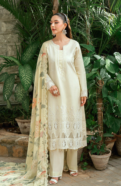 Al Zohaib | Laserkari Premium Edition 25 | LKP-25-05 M Ivory Schiffli