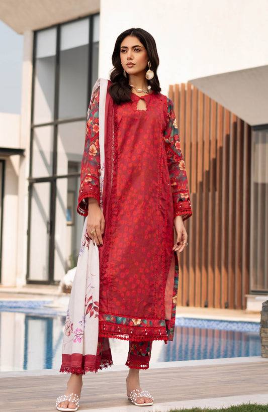 Alzohaib | Premium Prints 25 | AZP-25-05 XS Deep Red Digital Printed