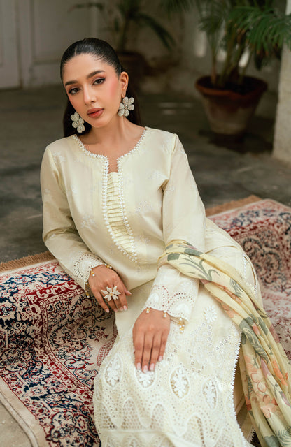 Al Zohaib | Laserkari Premium Edition 25 | LKP-25-05 L Ivory Schiffli