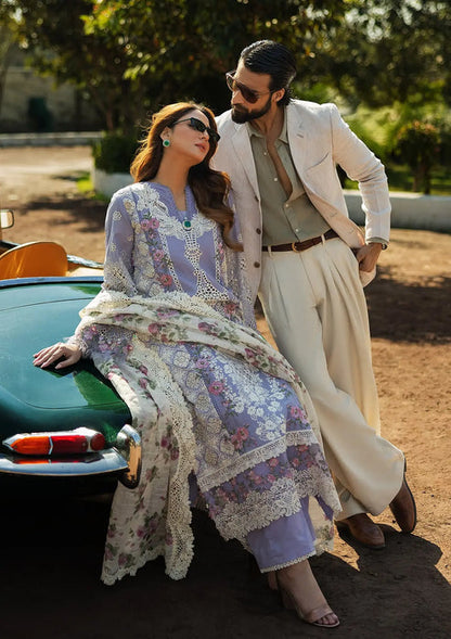 Kahf Premium | Luxury Lawn 25 | KLR-01 Maeve XS Denim Blue Lawn