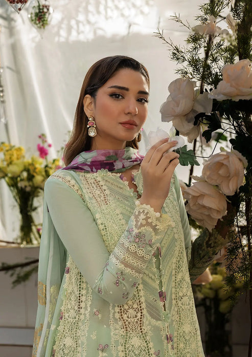 Kahf Premium | Luxury Lawn 25 | KLR-05 Nora M Mint Green Lawn