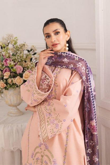 Maryum N Maria | Mira Luxury Lawn | AFSOUN - FS50096 L Peach Pink Lawn