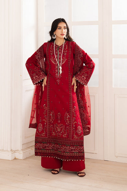 Maryum N Maria | Mira Luxury Lawn | GULMAR - FS50100 L Red Lawn