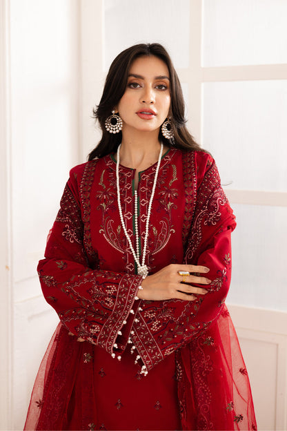 Maryum N Maria | Mira Luxury Lawn | GULMAR - FS50100 M Red Lawn