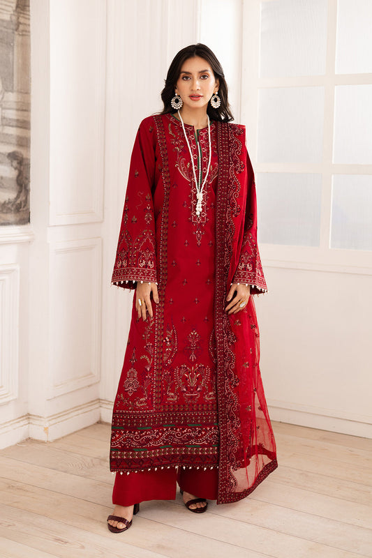 Maryum N Maria | Mira Luxury Lawn | GULMAR - FS50100 XS Red Lawn