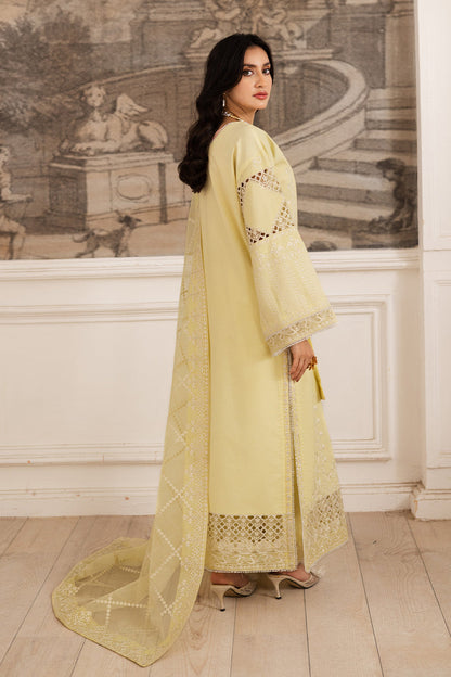 Maryum N Maria | Mira Luxury Lawn | HAYAT - FS50104 S Lime Yellow Lawn