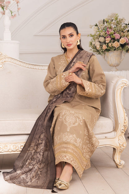 Maryum N Maria | Mira Luxury Lawn | LEYLA - FS50105 L Beige Lawn