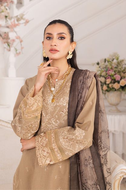 Maryum N Maria | Mira Luxury Lawn | LEYLA - FS50105 M Beige Lawn
