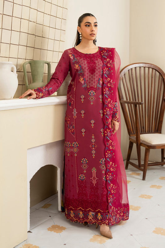 Maryum N Maria | Luxury Lawn 25 | AFINA - MS50108 XS Maroon Lawn