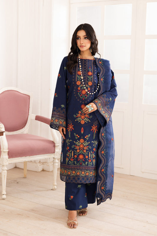 Maryum N Maria | Mira Luxury Lawn | PARESTOO - FS50109 XS Navy Lawn