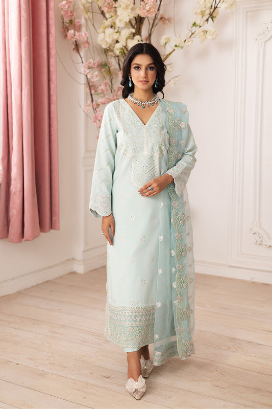 Maryum N Maria | Mira Luxury Lawn | ROBAB - FS50110 XS Ice Blue Lawn